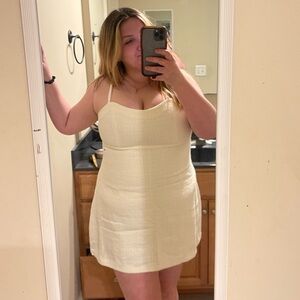 Abercrombie & Fitch White Tweed Skort Dress